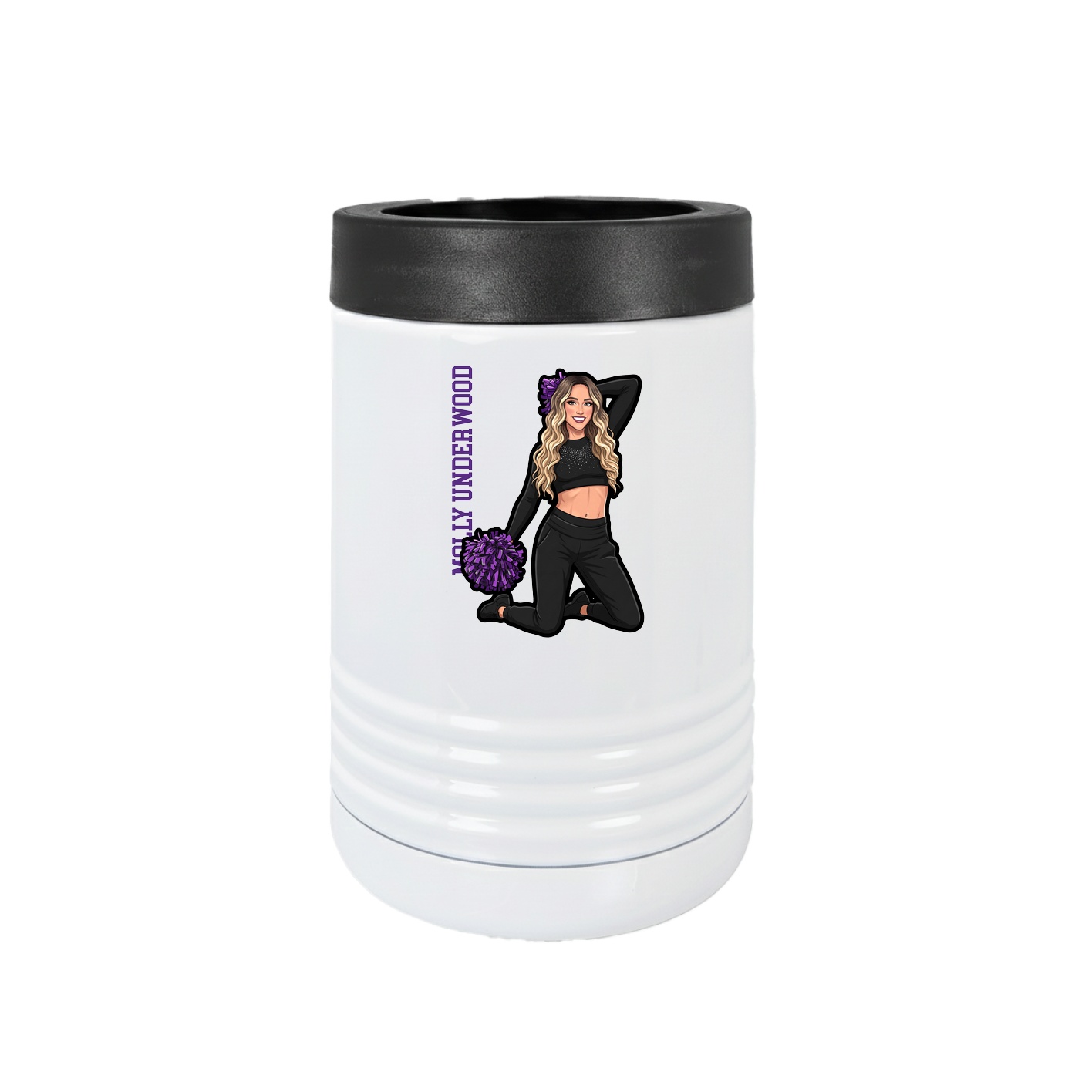 Beverage Holder — Name Vertical in White
