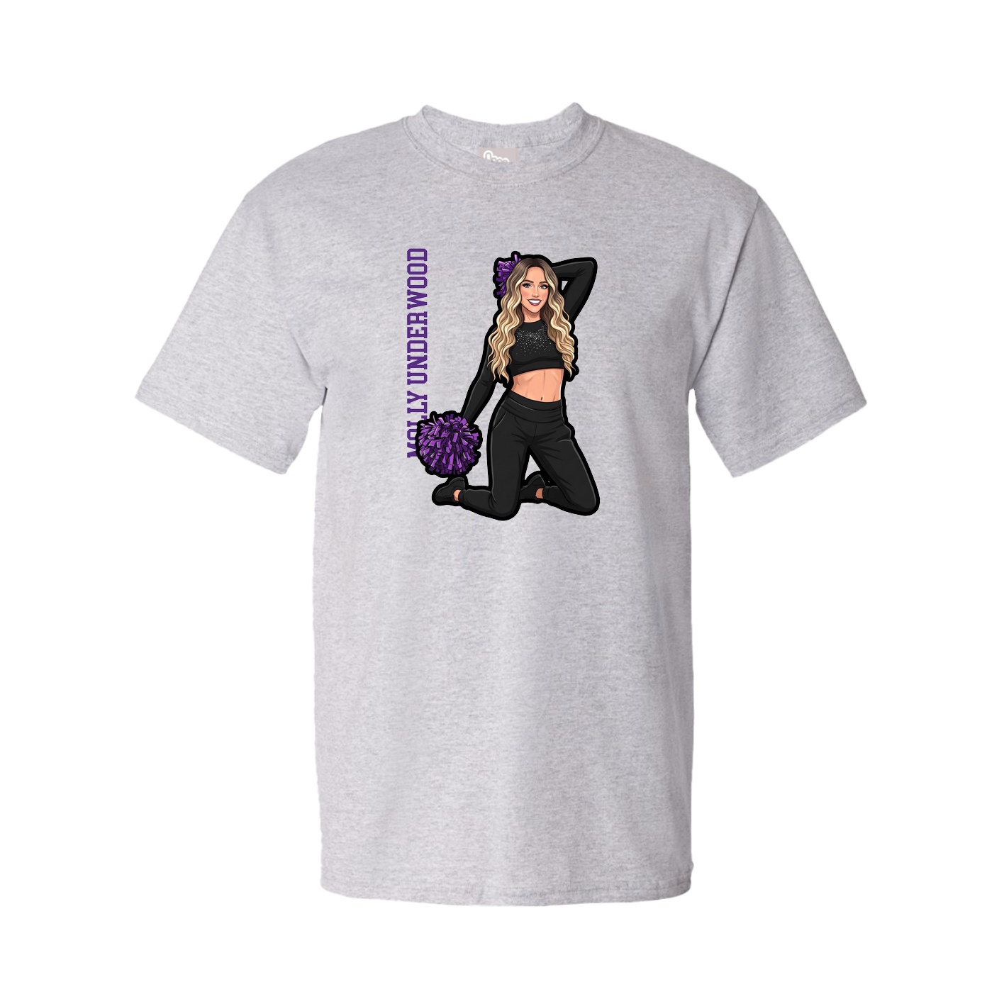 Youth Tee — Name Vertical in Grey