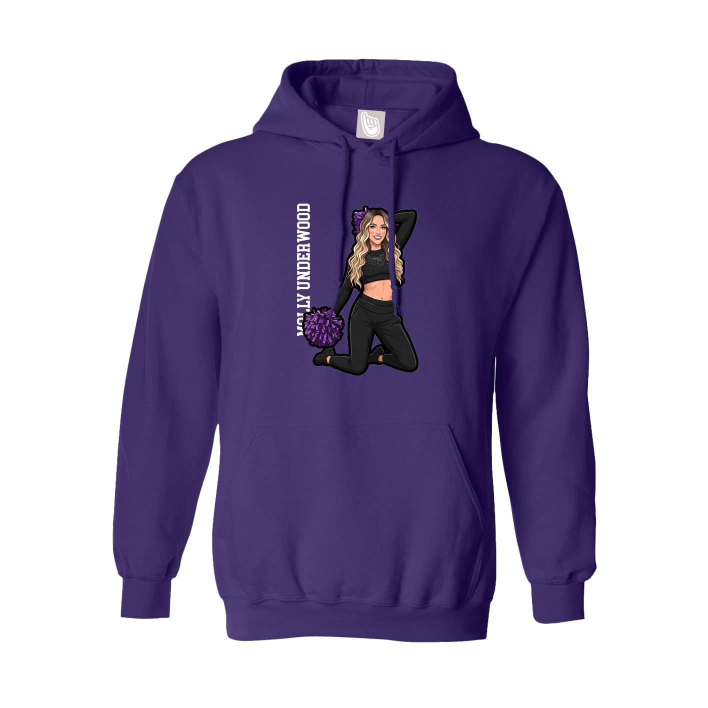 Hoodie — Name Vertical in Purple