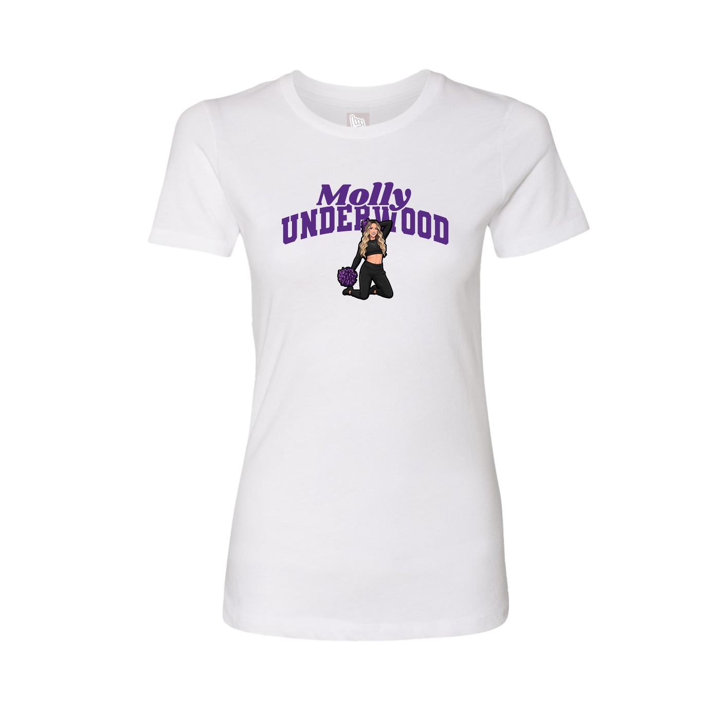Fitted Women's Tee — Signature Arch in White