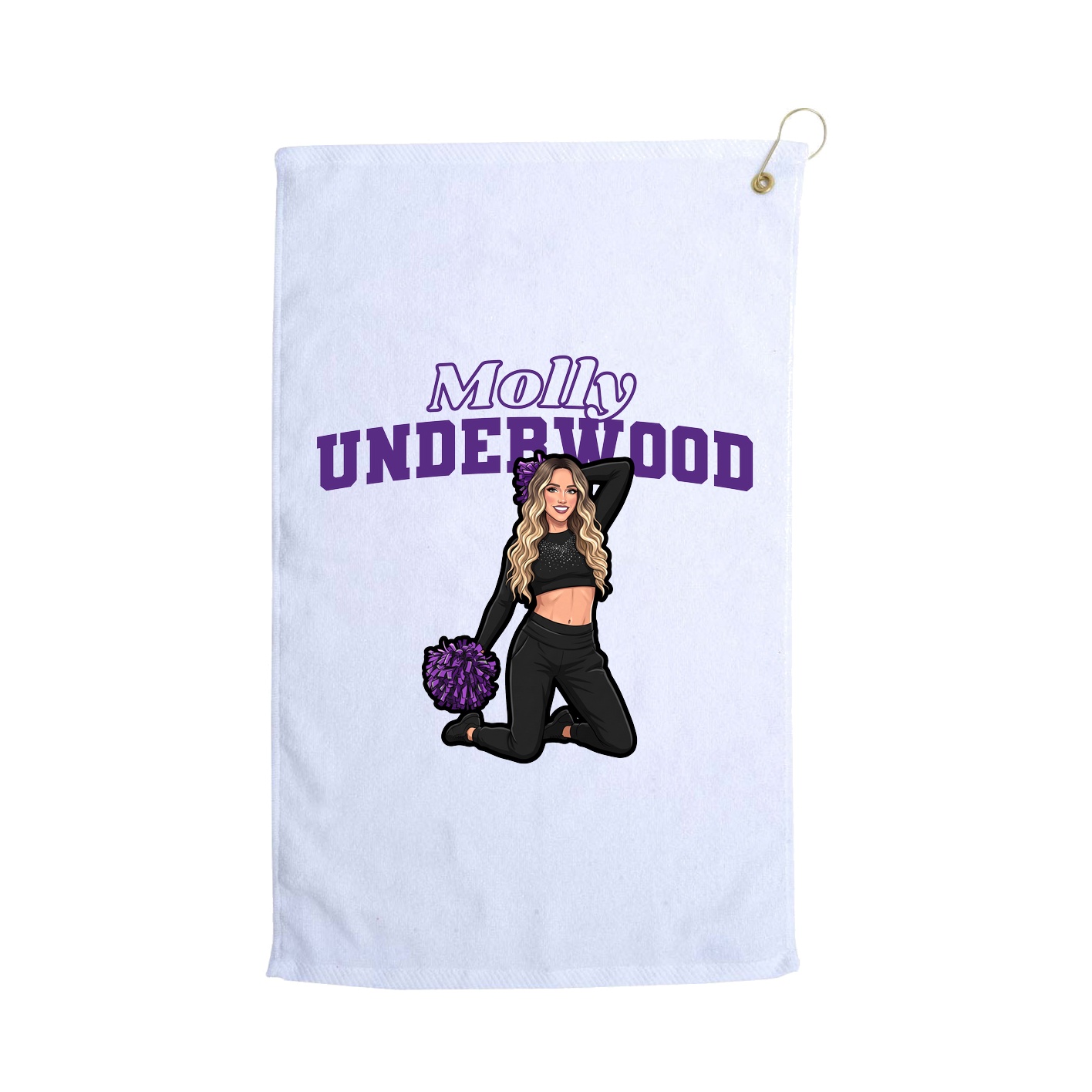 Golf Towel — Name Arch in White