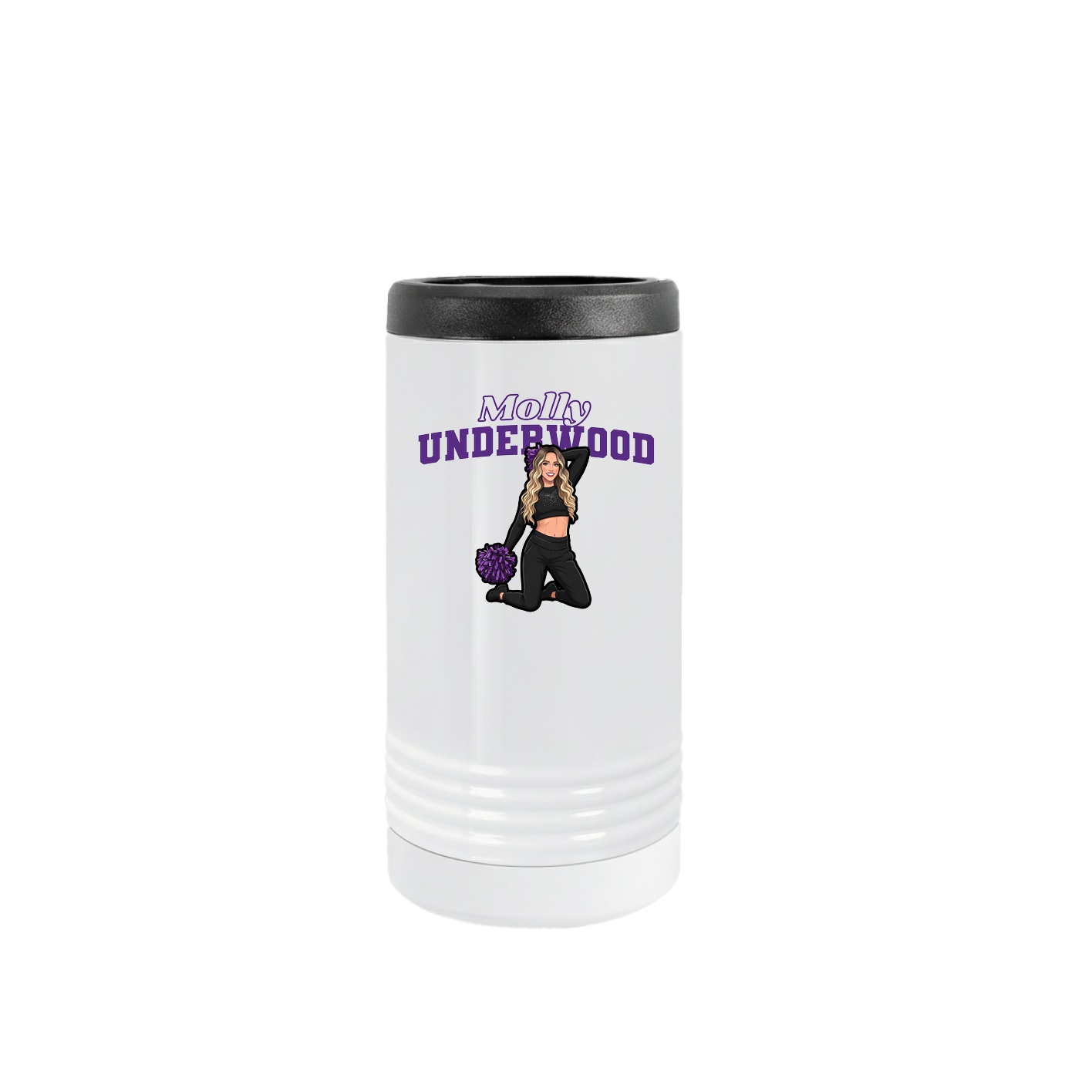 Slim Beverage Holder — Name Arch in White