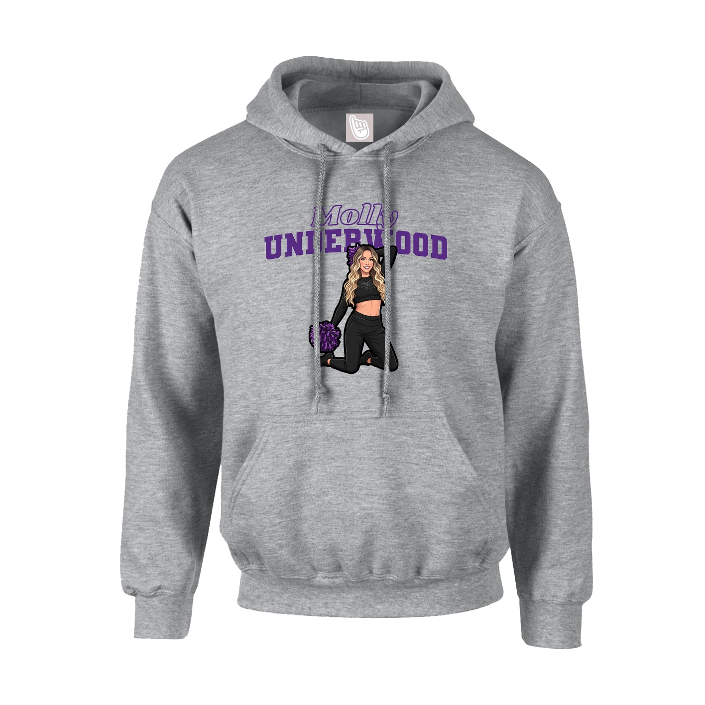 Youth Hoodie — Name Arch in Grey
