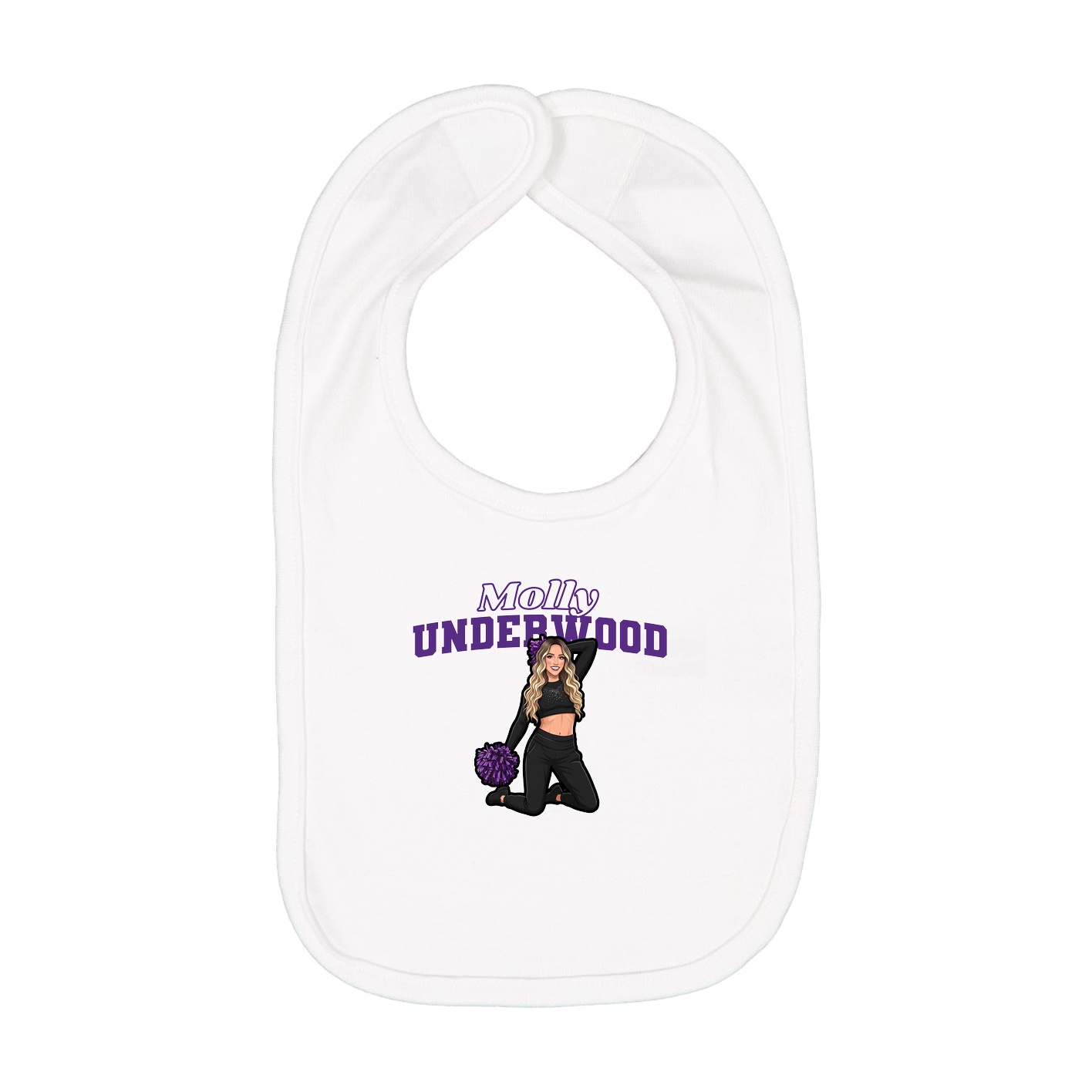 Infant Bib — Name Arch in White