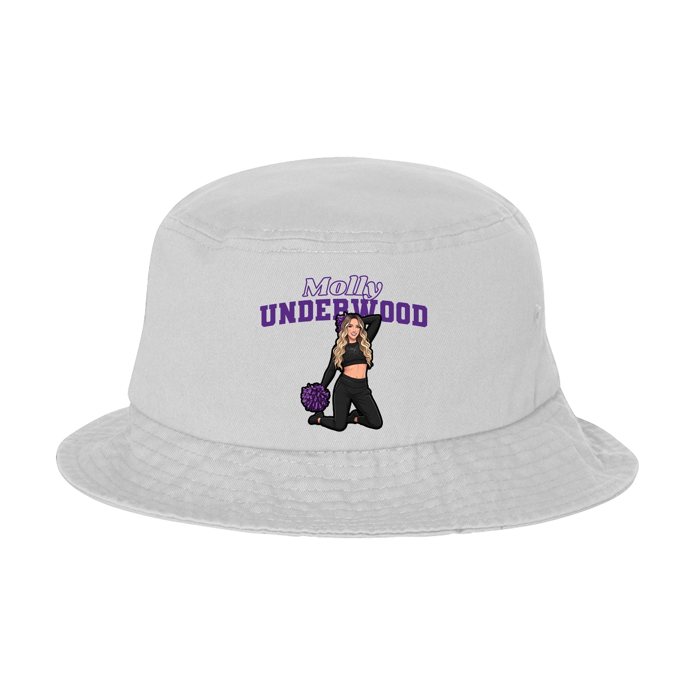 Bucket Cap — Name Arch in White