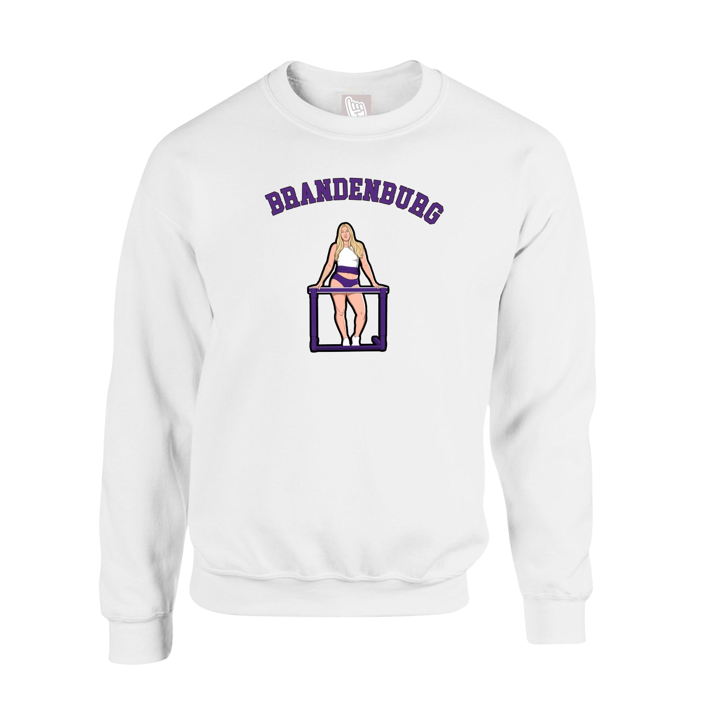 Fleece Crew — Shirsey Arch in White