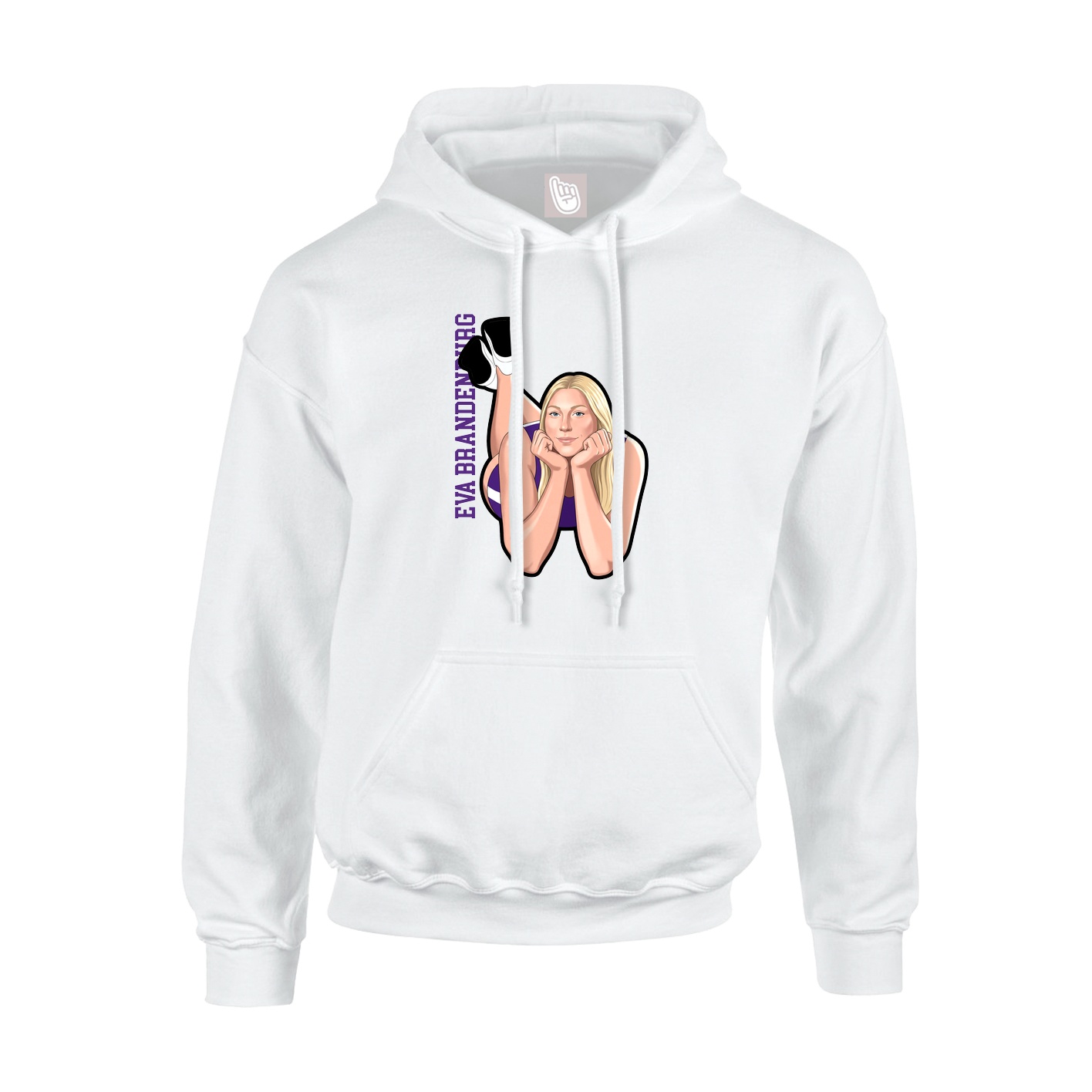 Hoodie — Name Vertical in White