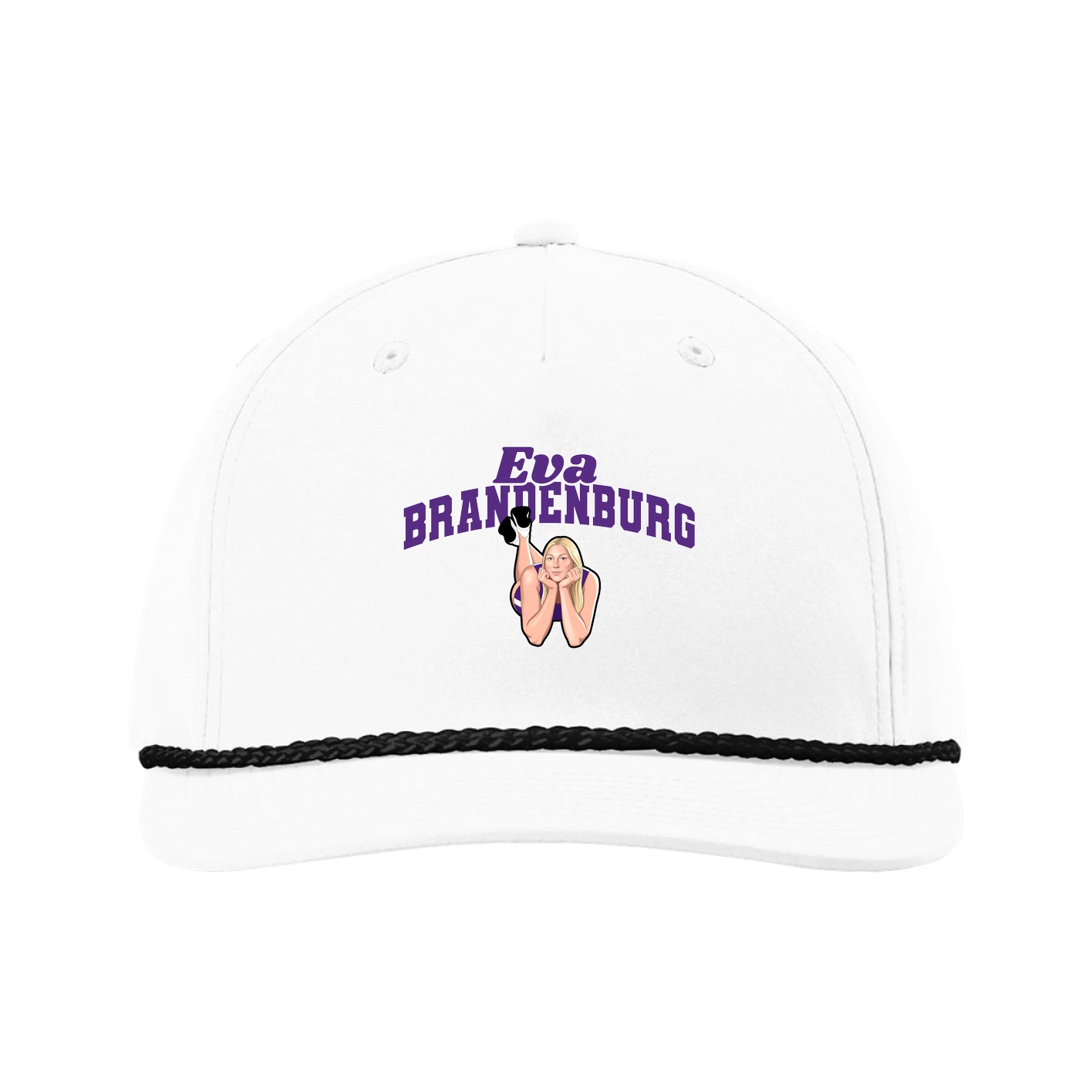 Five-Panel Classic Rope Cap — Signature Arch in White