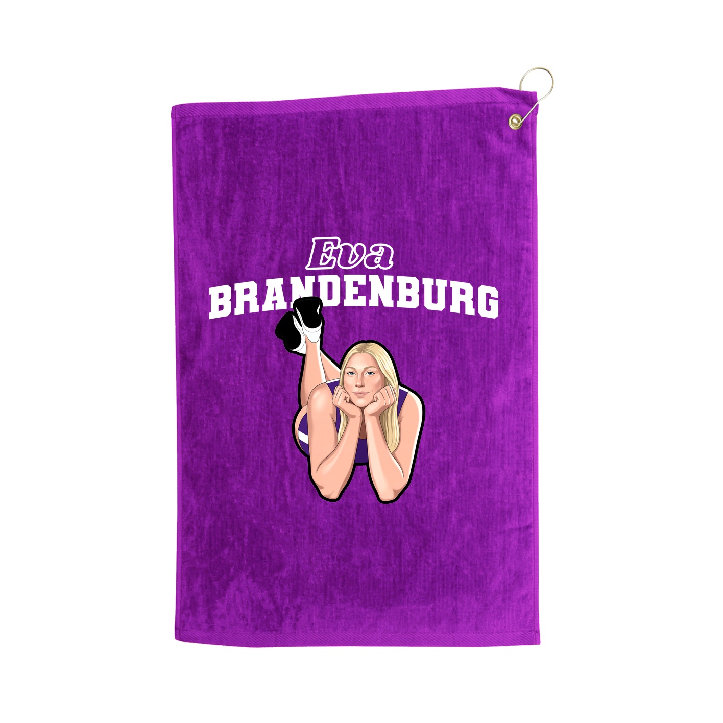 Golf Towel — Name Arch in Purple
