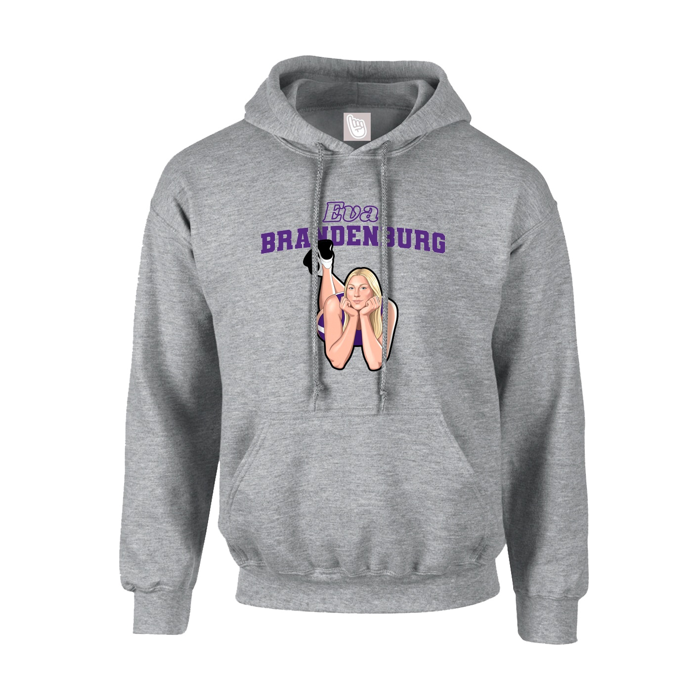 Hoodie — Name Arch in Grey