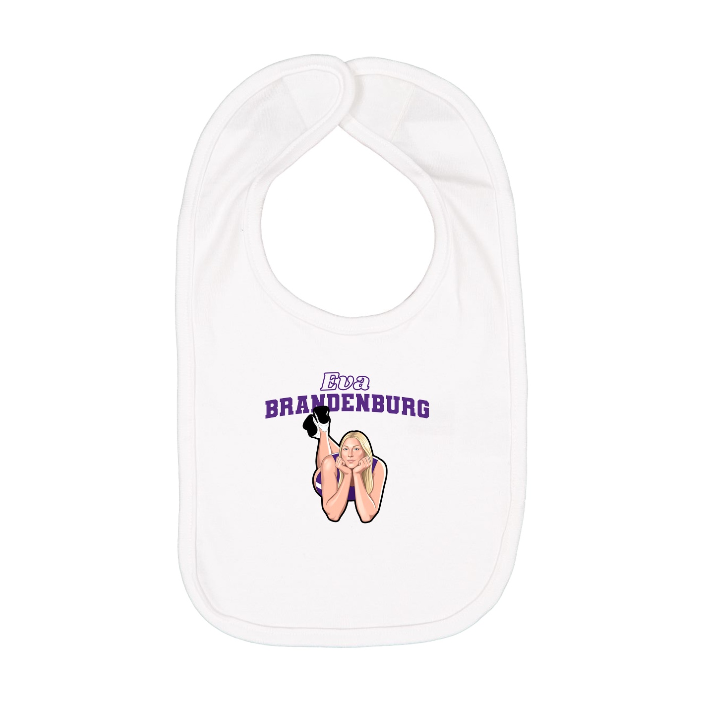 Infant Bib — Name Arch in White