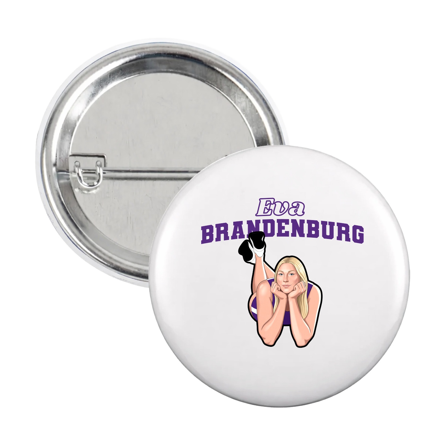Game Day Button — Name Arch in White
