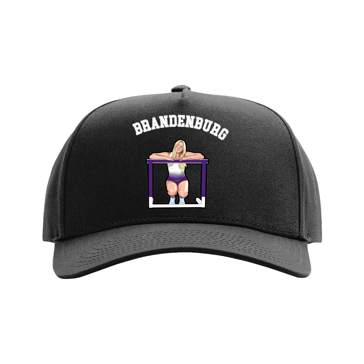 Full Fabric Five-Panel Champ Cap — Shirsey Arch in Black
