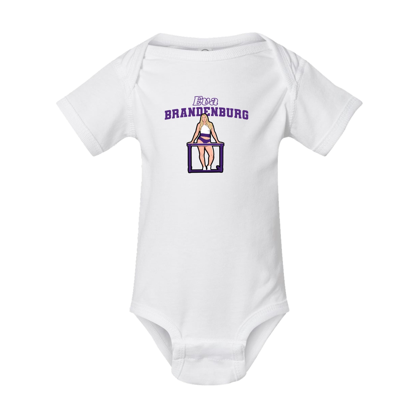 Baby Onesie — Name Arch in White