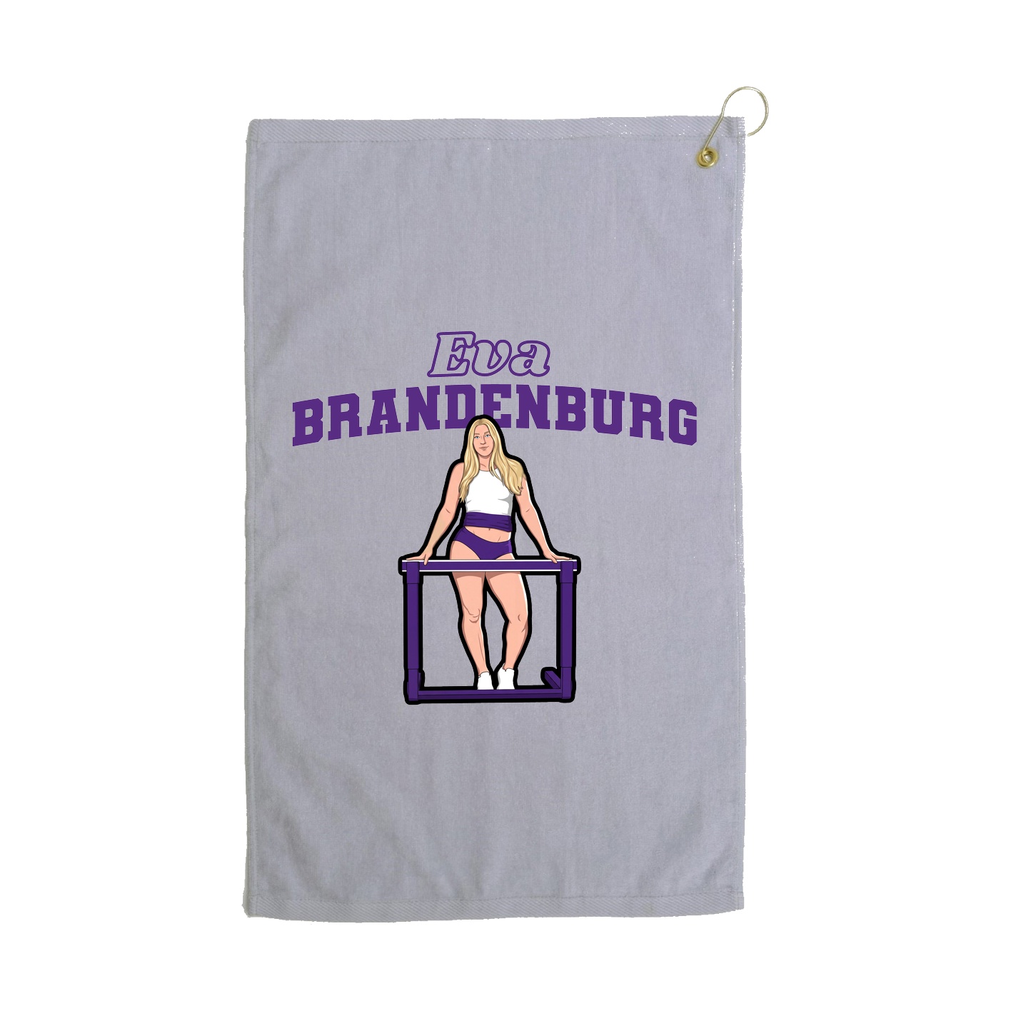 Golf Towel — Name Arch in Grey