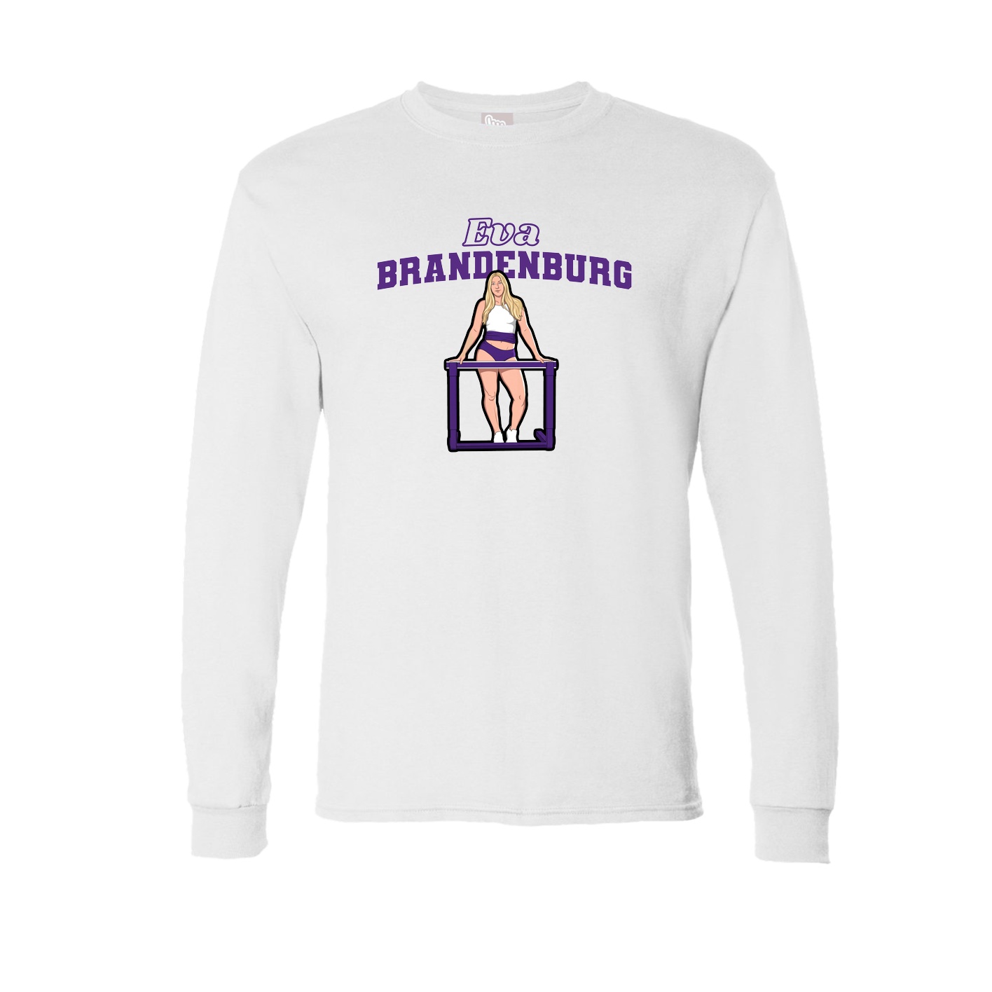 Long Sleeve Tee — Name Arch in White