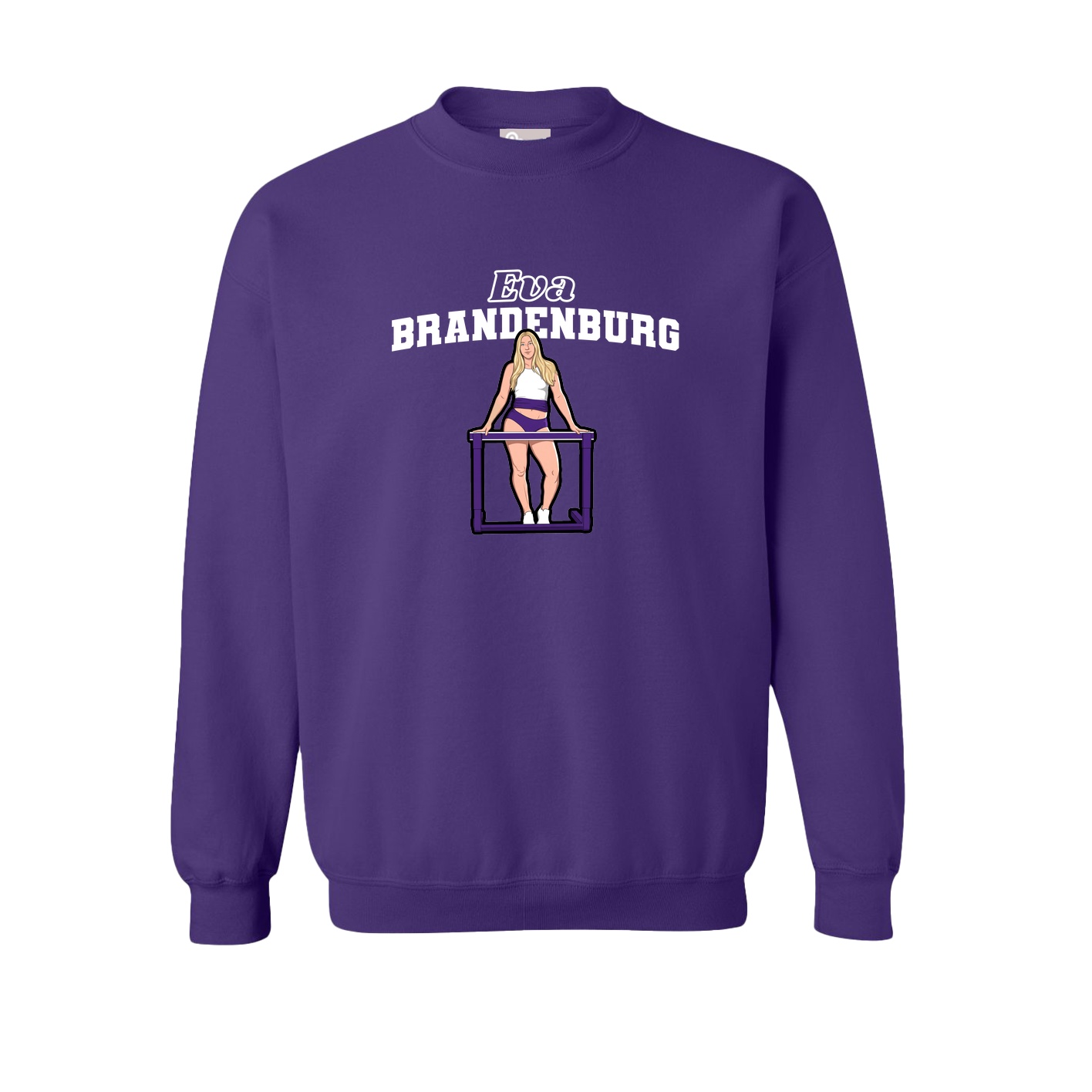 Fleece Crew — Name Arch in Purple