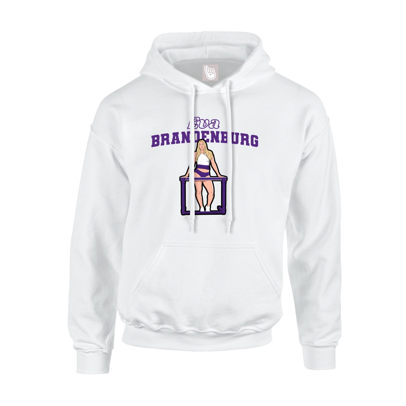 Youth Hoodie — Name Arch in White