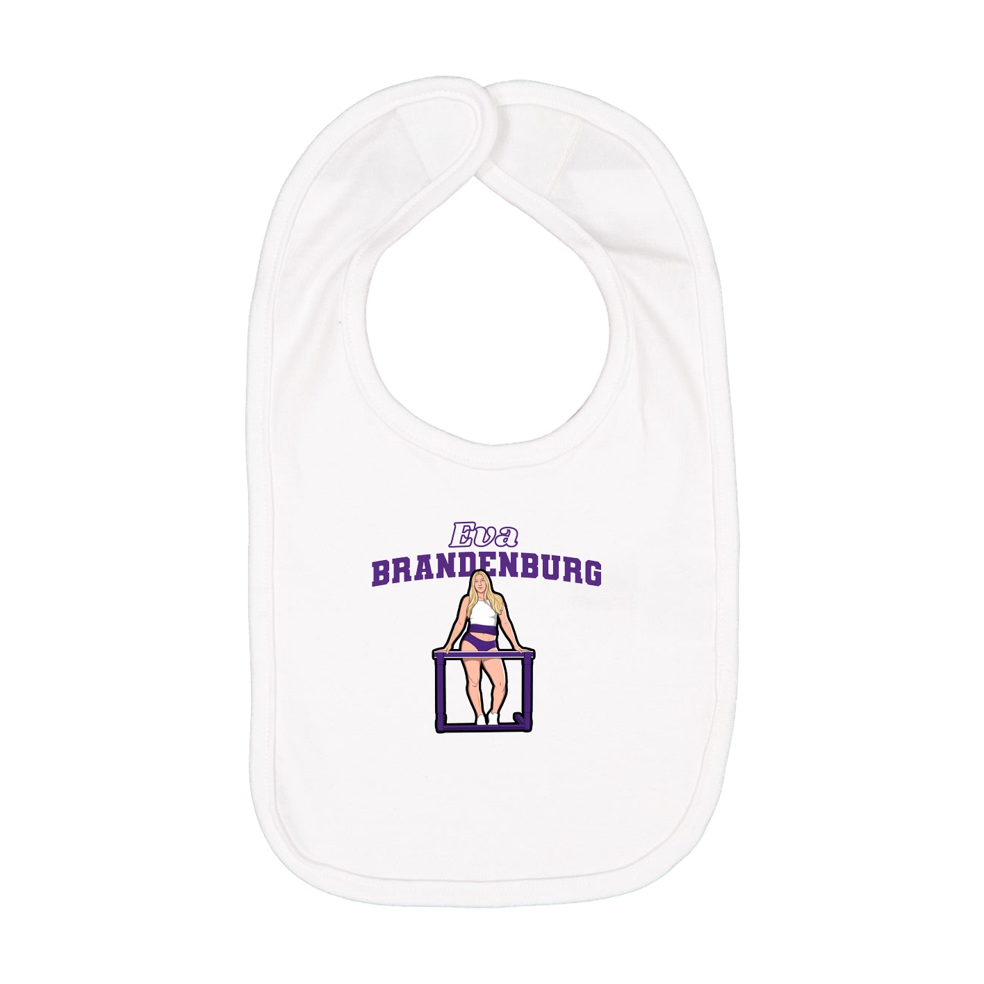 Infant Bib — Name Arch in White