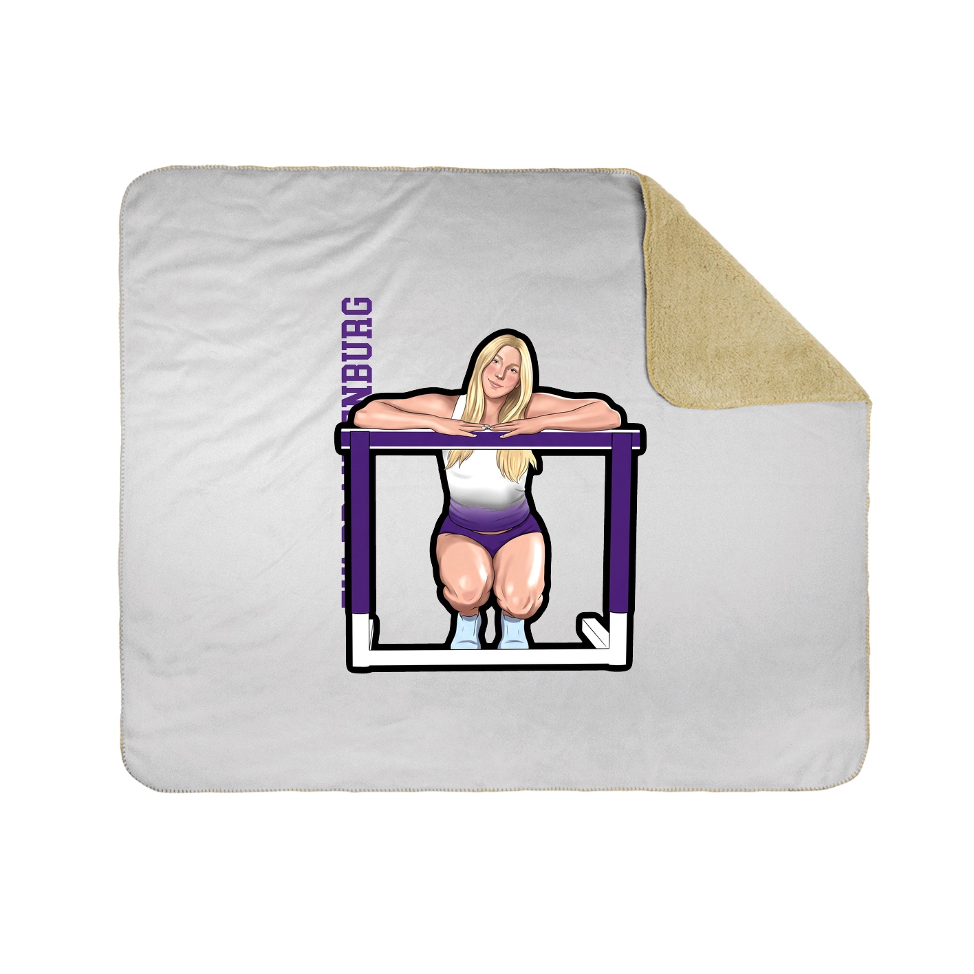 Throw Blanket — Name Vertical in White