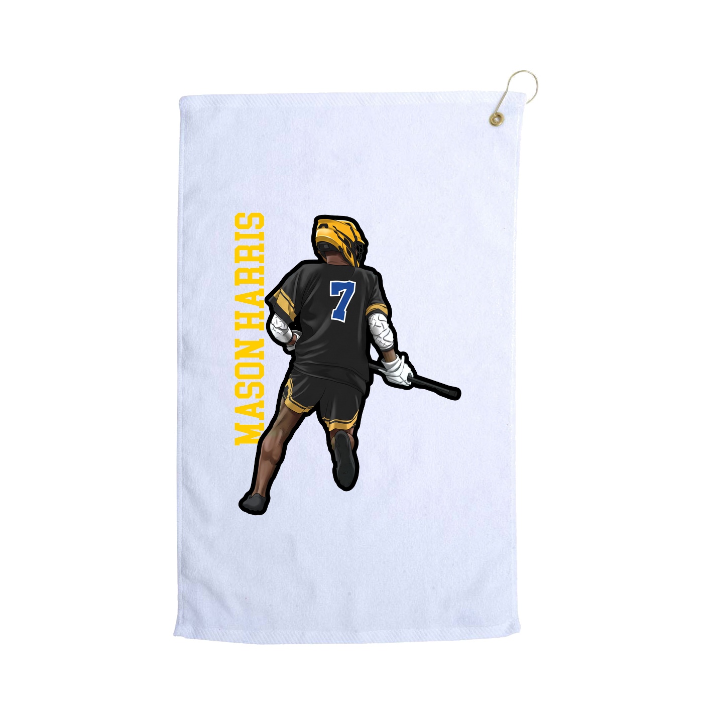 Golf Towel — Name Vertical in White