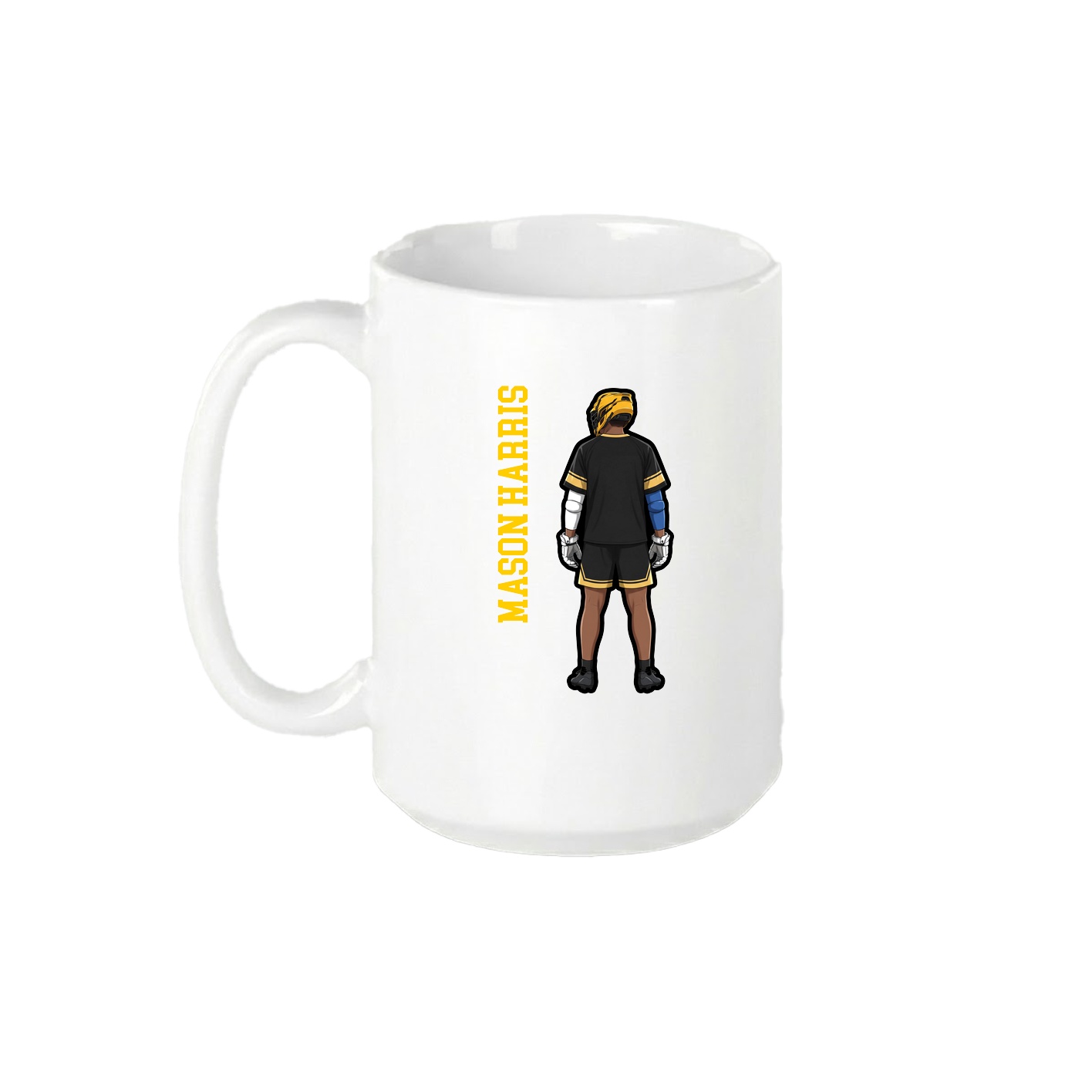 15oz Coffee Mug — Name Vertical in White