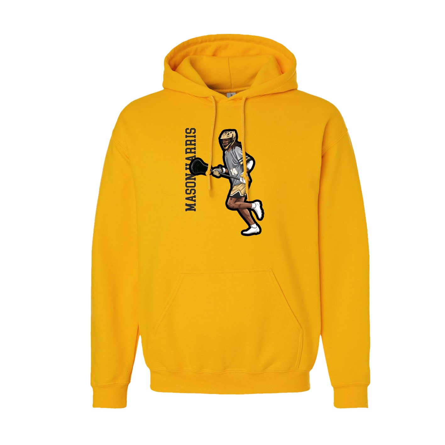 Youth Hoodie — Name Vertical in Gold