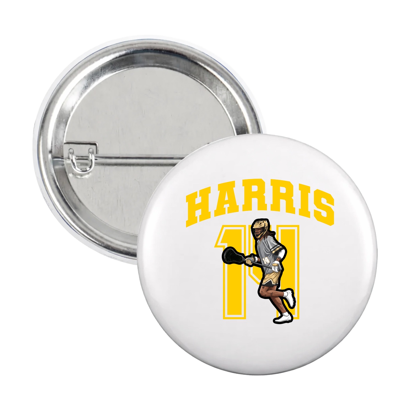 Game Day Button — Number in White