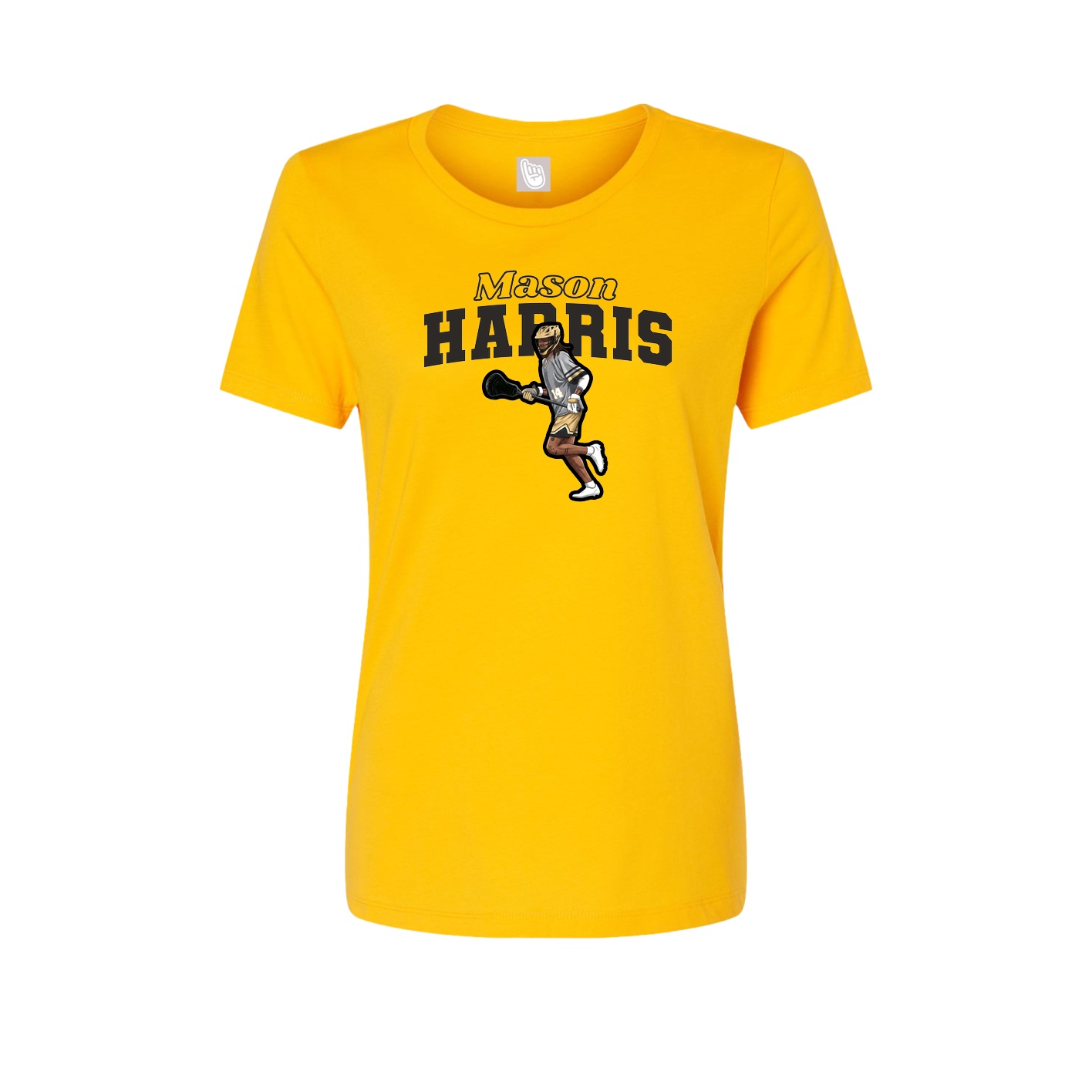 Fitted Women's Tee — Name Arch in Gold