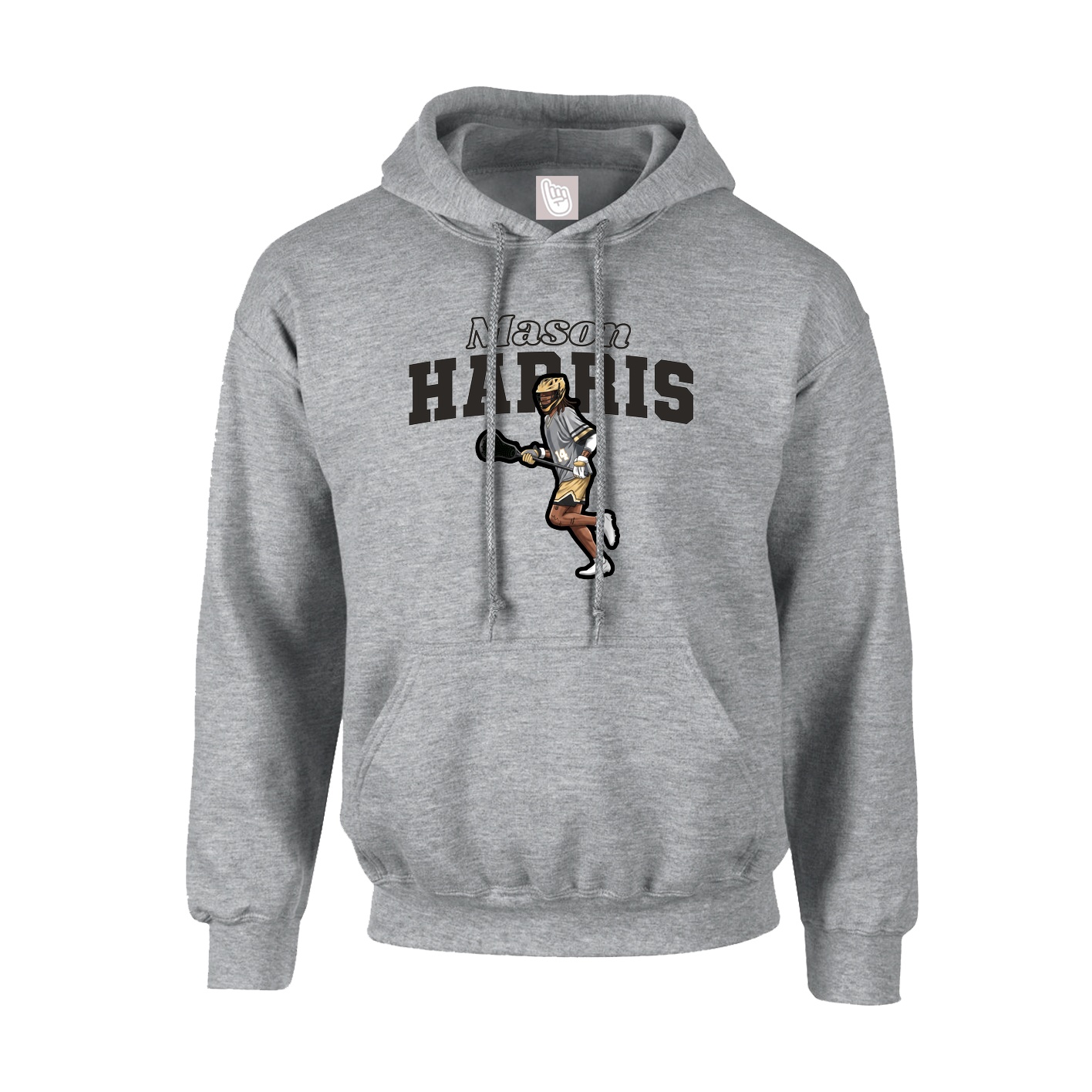 Youth Hoodie — Name Arch in Grey