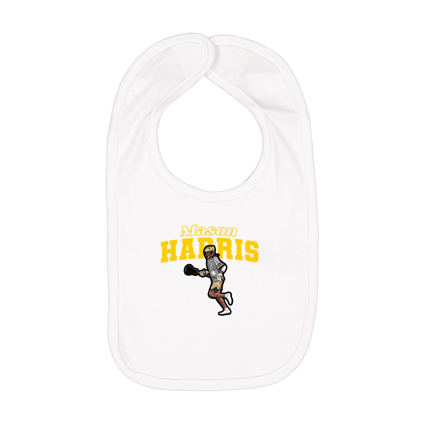 Infant Bib — Name Arch in White