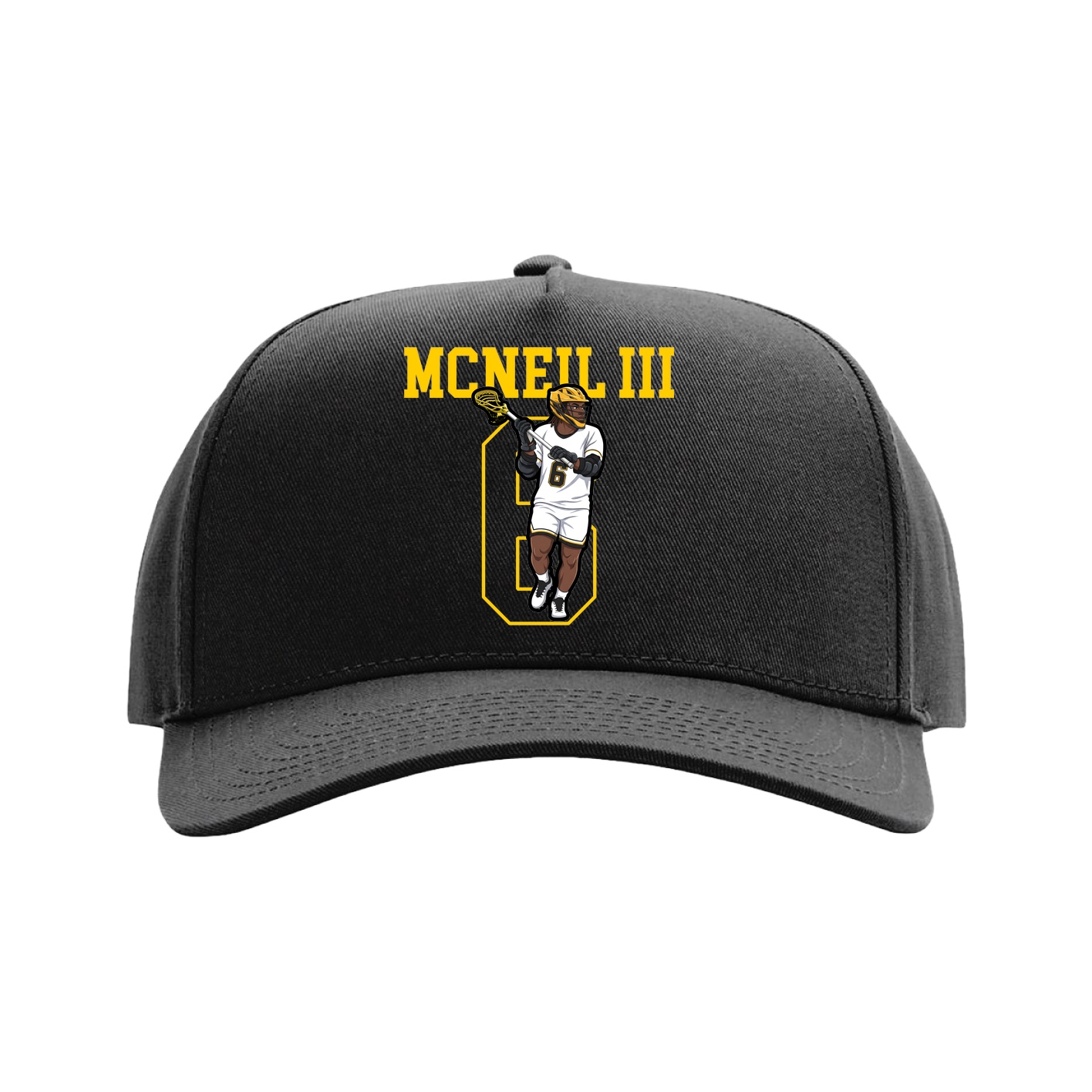Full Fabric Five-Panel Champ Cap — Shirsey in Black