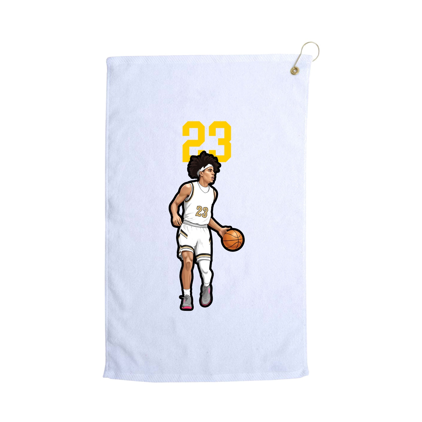 Golf Towel — Number Top in White
