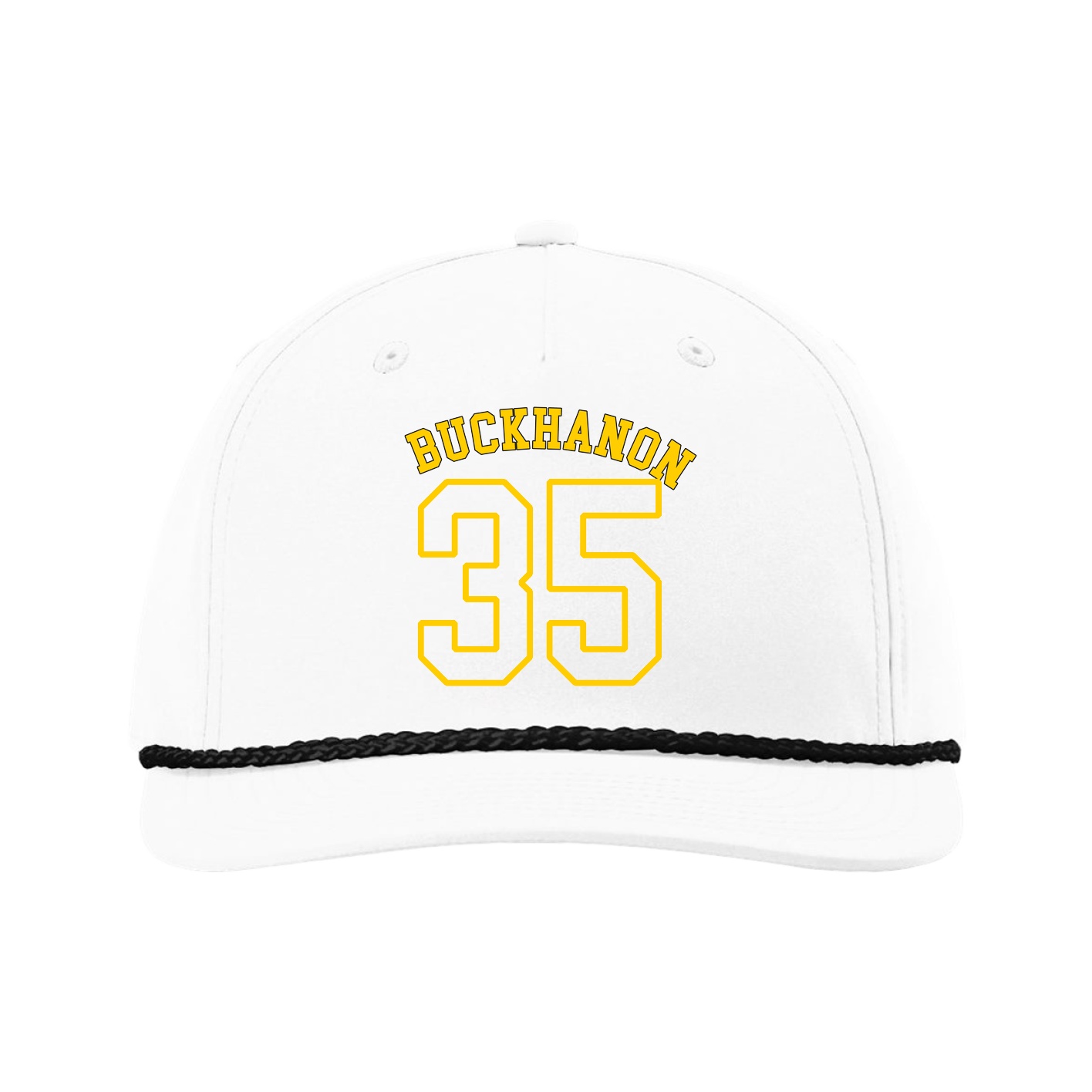Five-Panel Classic Rope Cap — Shirsey Arch in White