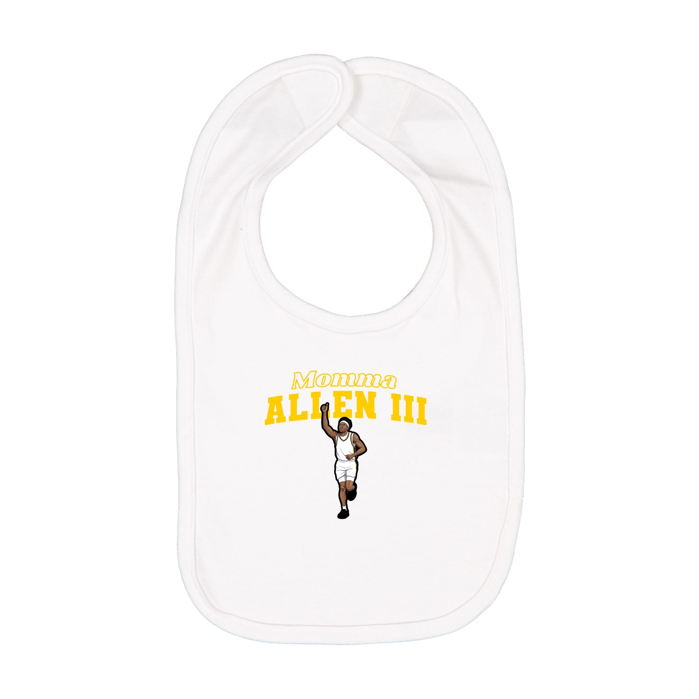 Infant Bib — Mothers Day Block in White