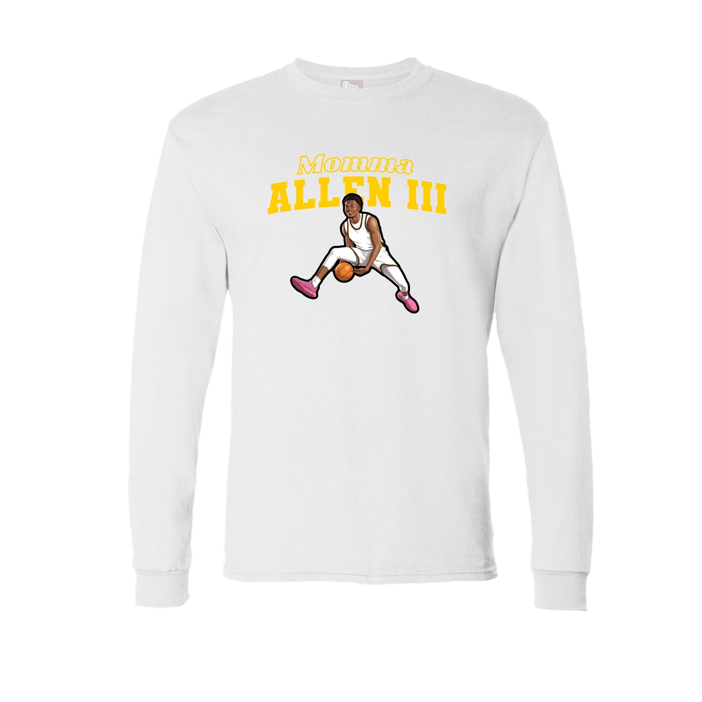 Long Sleeve Tee — Mothers Day Block in White