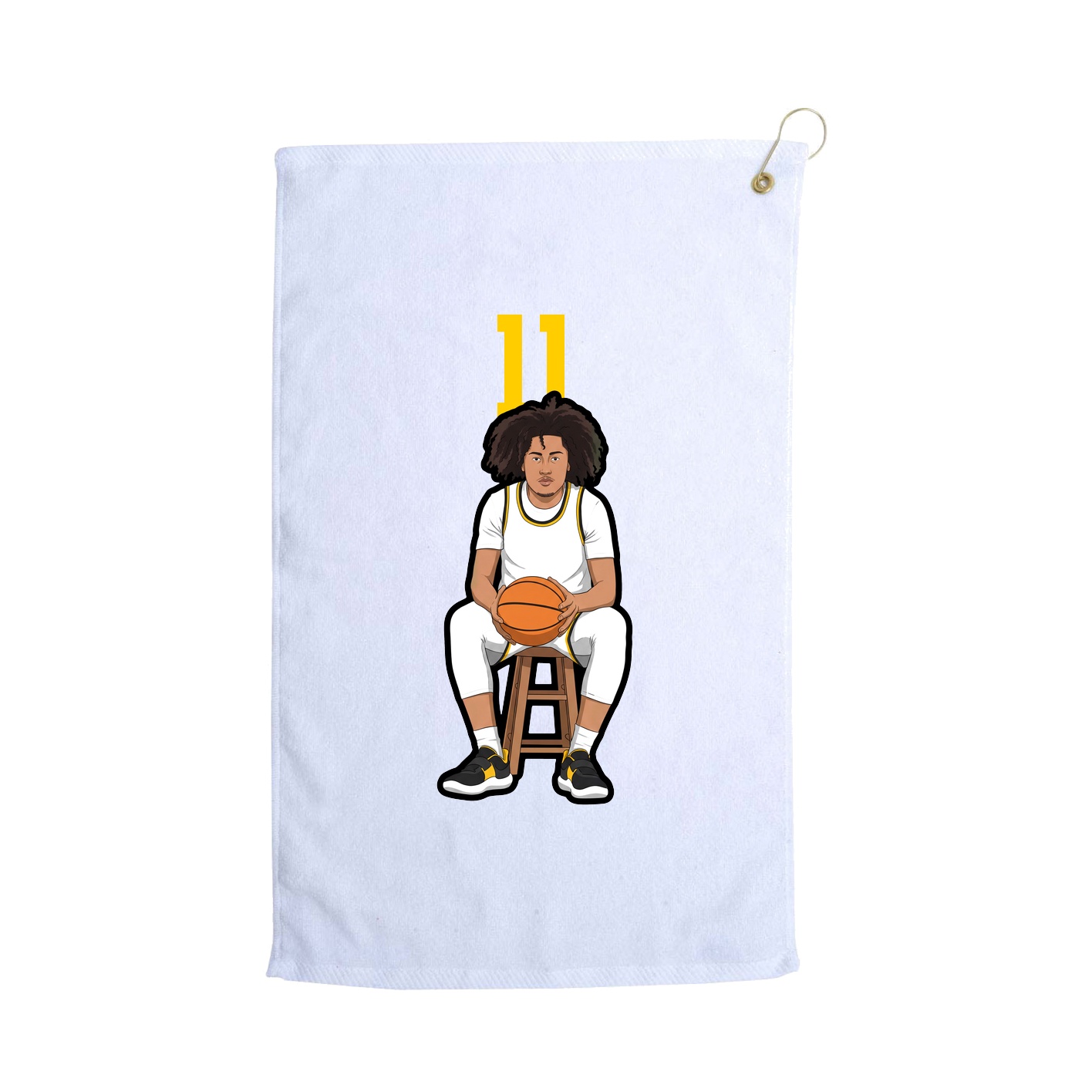Golf Towel — Number Top in White