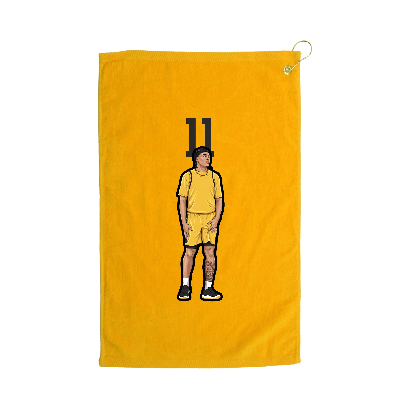 Golf Towel — Number Top in Gold