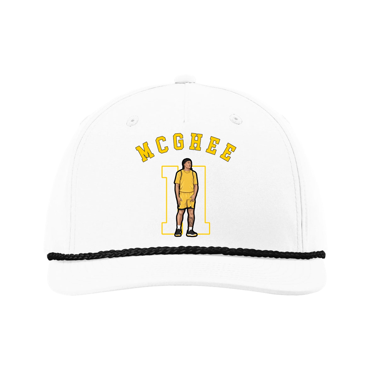 Five-Panel Classic Rope Cap — Shirsey Arch in White