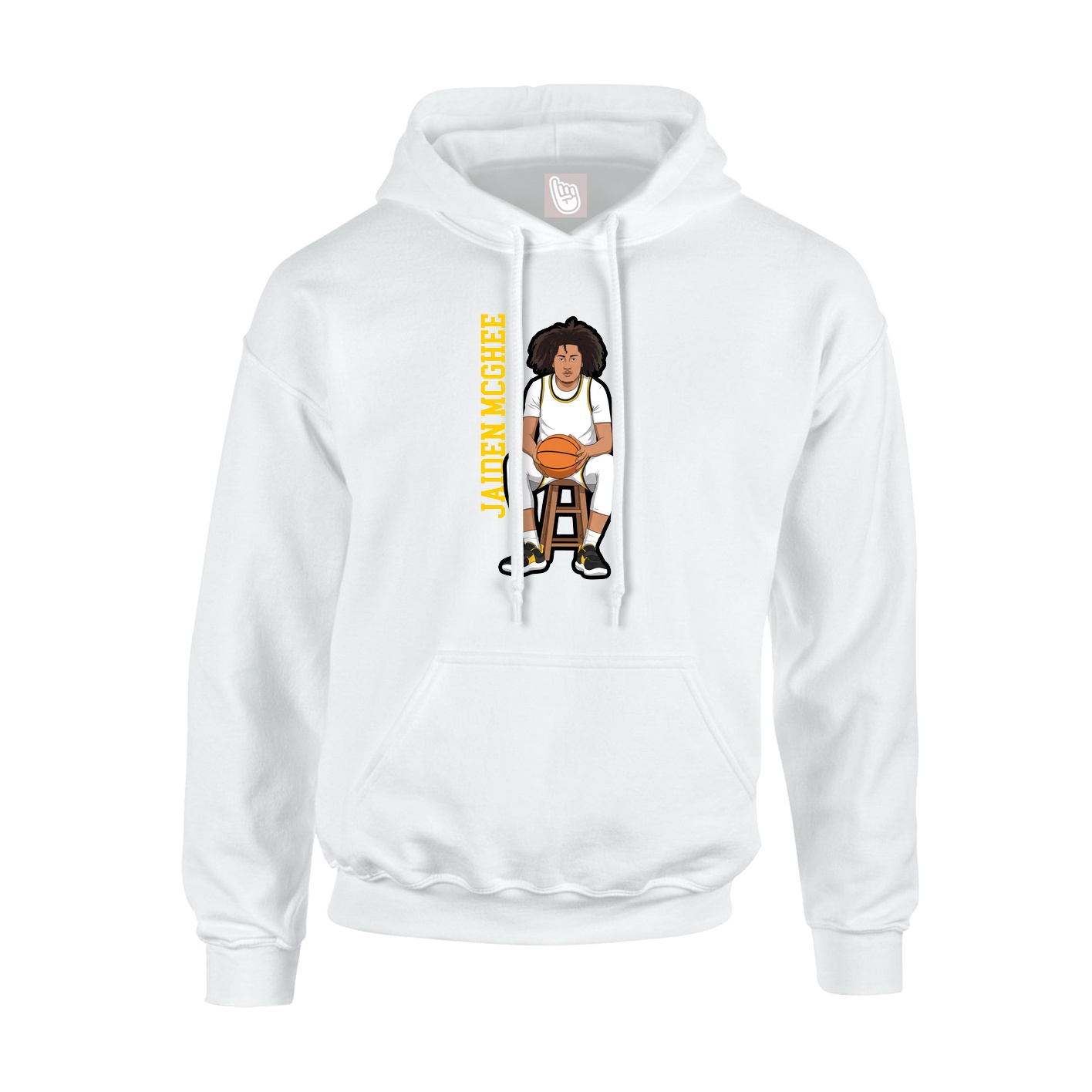 Hoodie — Name Vertical in White
