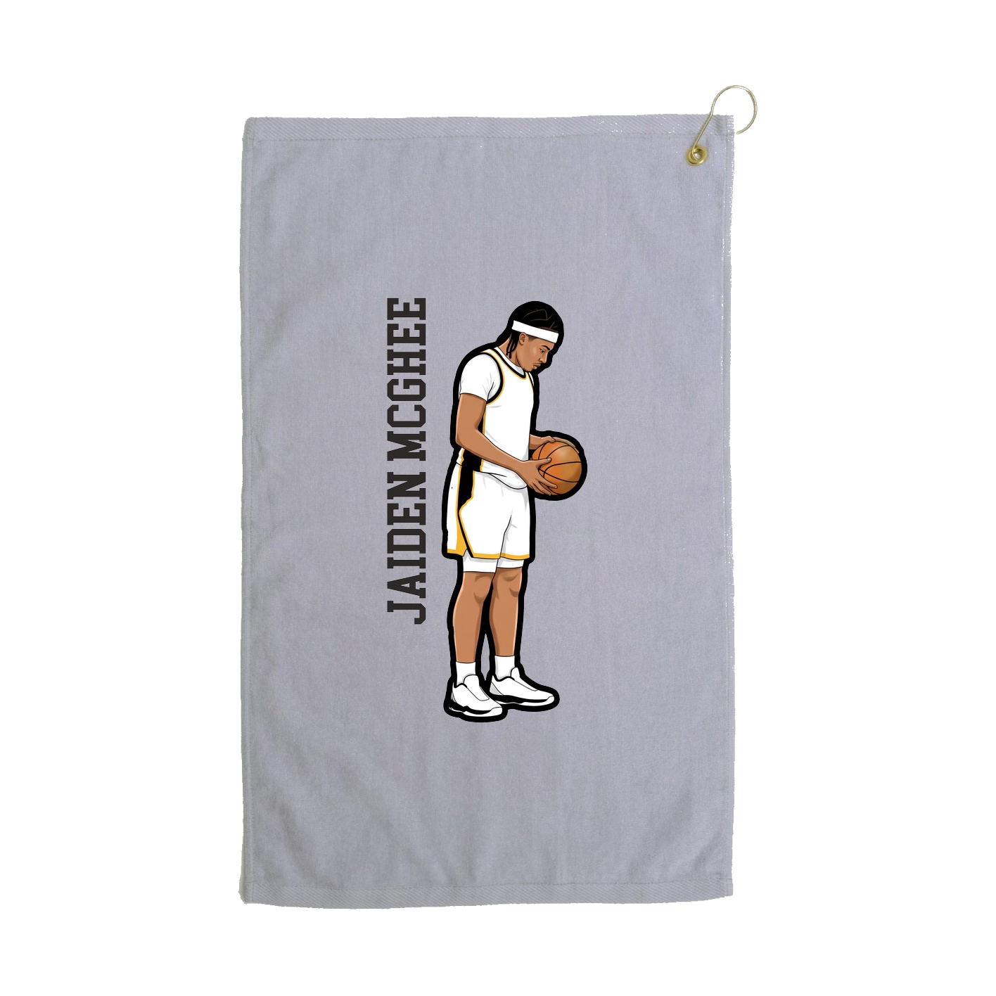 Golf Towel — Name Vertical in Grey