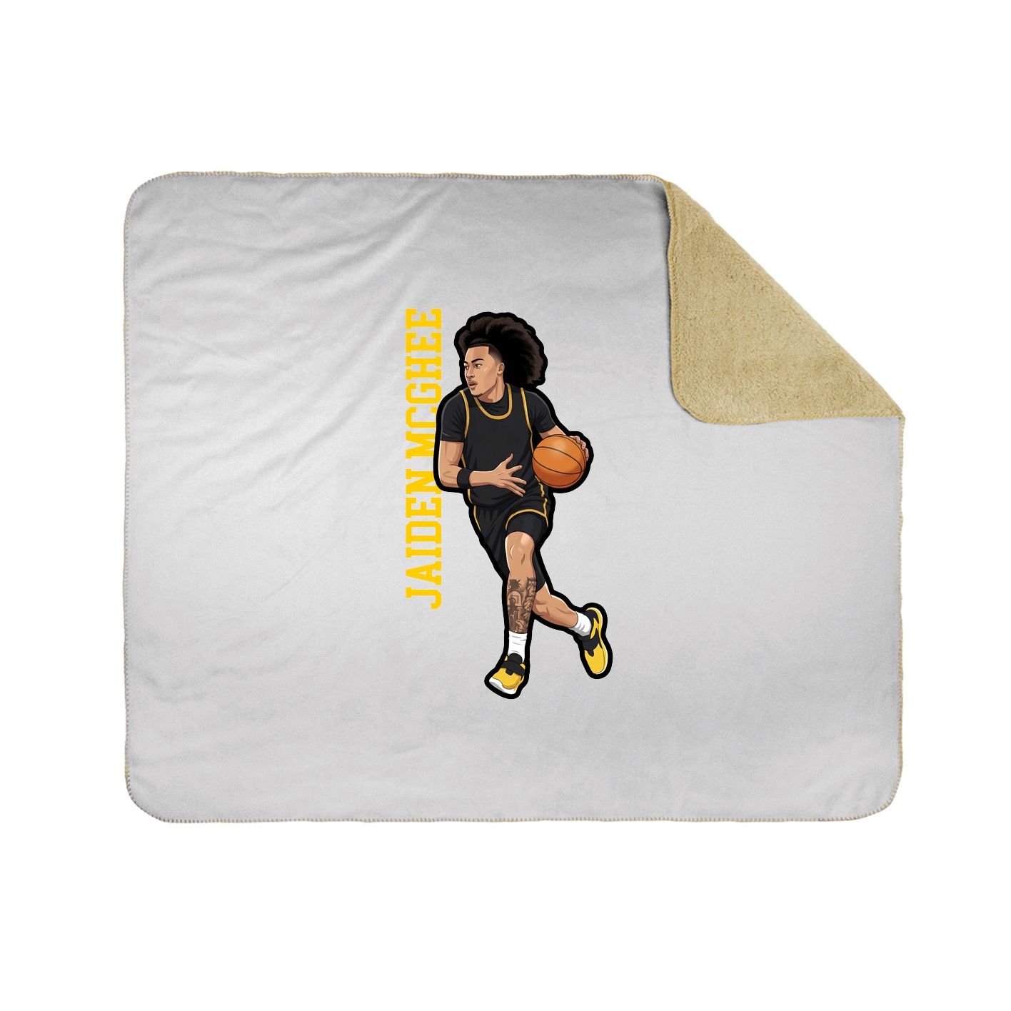 Throw Blanket — Name Vertical in White