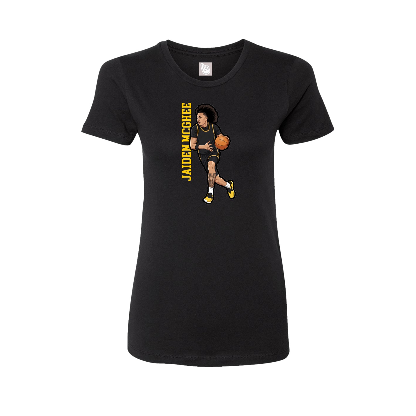 Fitted Women's Tee — Name Vertical in Black