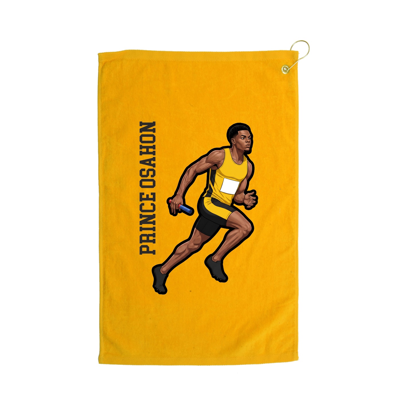 Golf Towel — Name Vertical in Gold