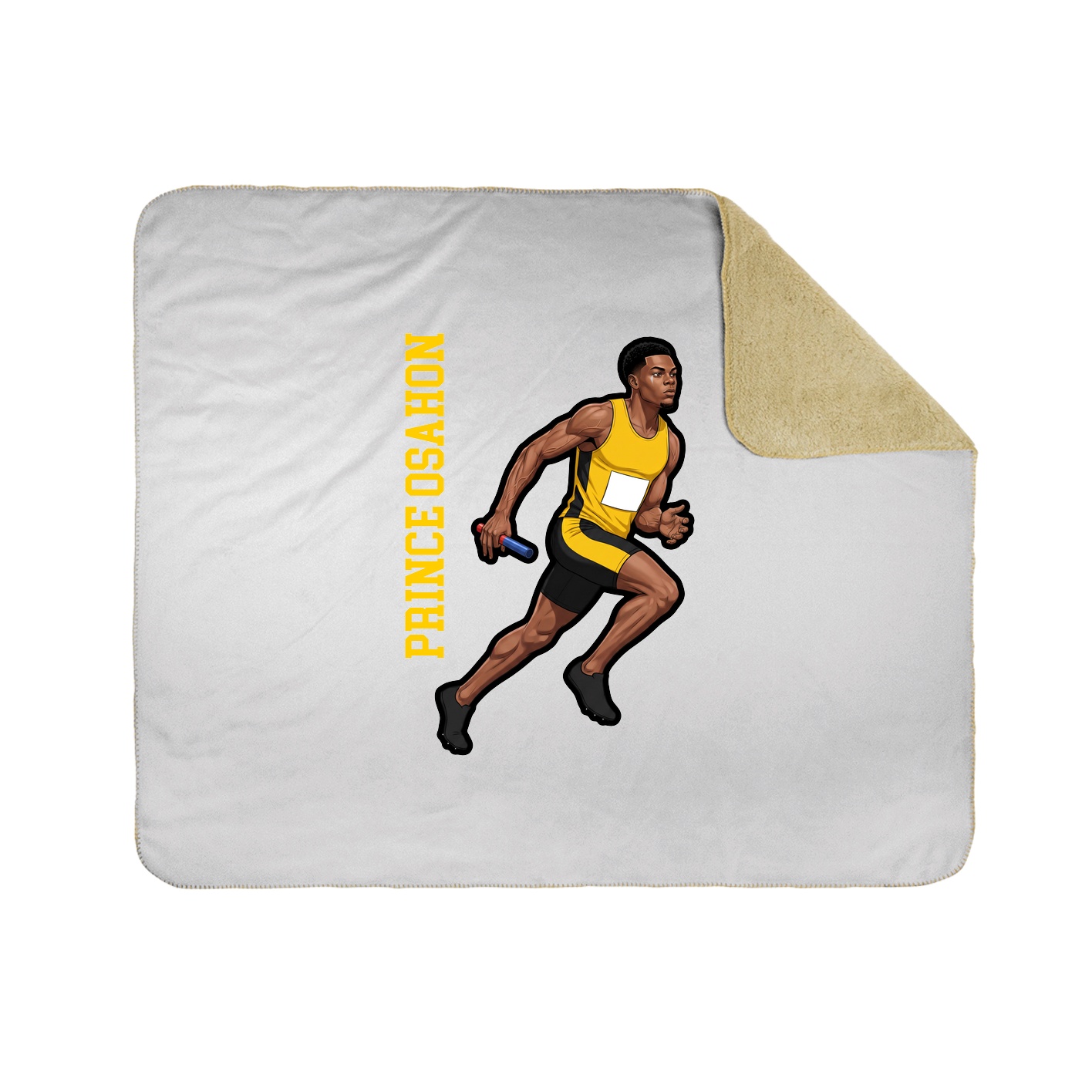 Throw Blanket — Name Vertical in White