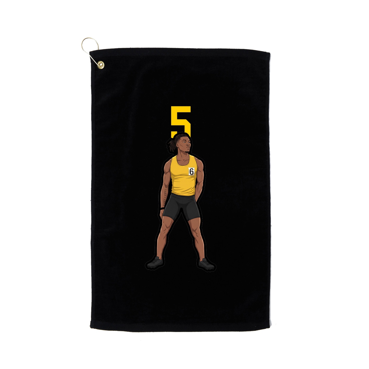 Golf Towel — Number Top in Black