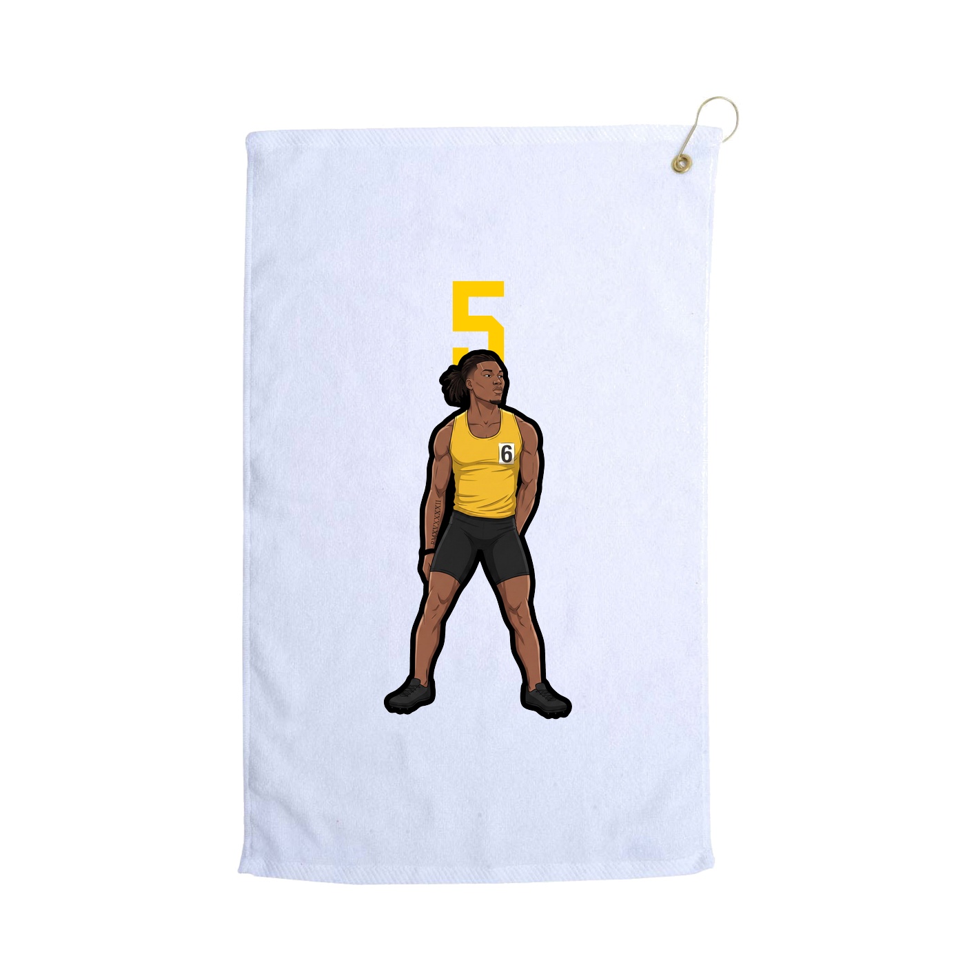 Golf Towel — Number Top in White