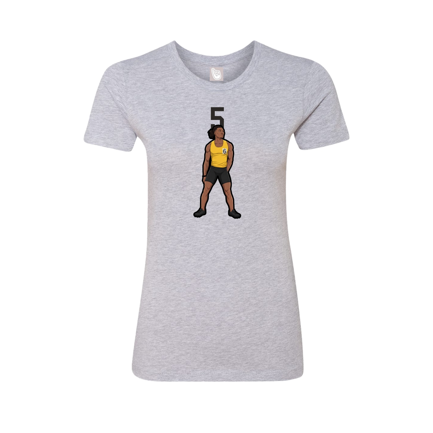 Womens Tee — Number Top in Grey