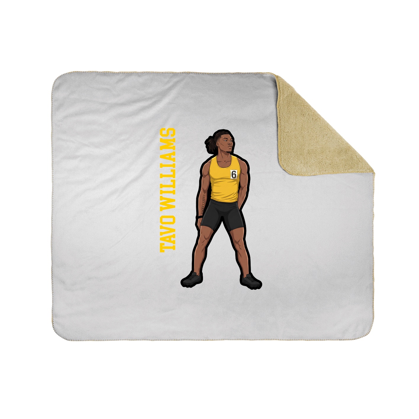 Throw Blanket — Name Vertical in White