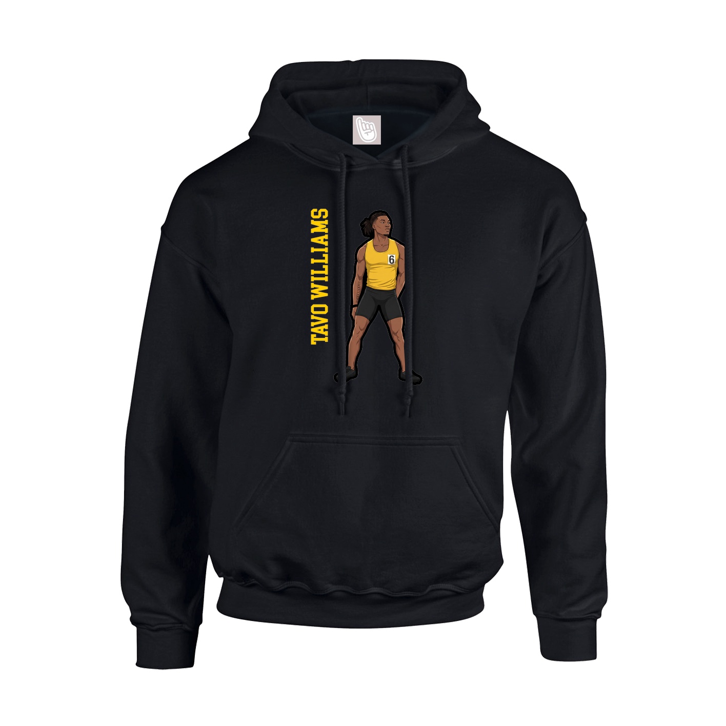 Hoodie — Name Vertical in Black